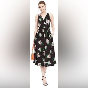 Banana Republic 
Black Floral Wrap Dress Floral